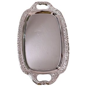 Vintage Small Chrome Platter/Try, Size approximately 7 1/2" Long and 4 1/2" Wide